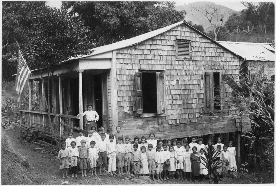 Puerto Rico. A rural school. Rented building. - NARA - 542390