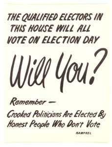 Qualified Electors in this House Will All Vote on Election Day - NARA - 5730043