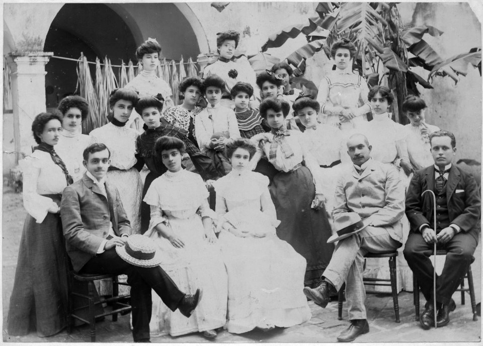 Puerto Rico. School-pupils and classes. Principal, teachers and a few advanced pupils. Mayaguez Industrial School. - NARA - 542391