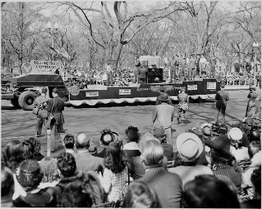 President Truman attends the Army Day parade in Washington, D. C. This view is of the parade. - NARA - 199611