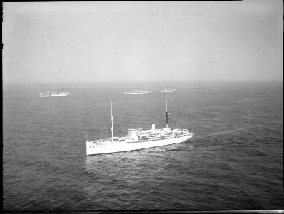 Relief (AH1). Hospital ship, Aerial, starboard side, underway, 10-15-1931 - NARA - 520825 photo