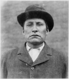 Red Tomahawk, a Yanktonai Sioux policeman at Standing Rock Reservation who may have fired the shot that killed Sitting B - NARA - 531111