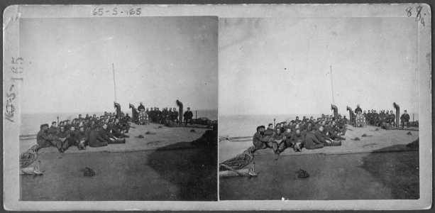 Religious services on the deck of the US monitor Passaic, 1864 - NARA - 533272
