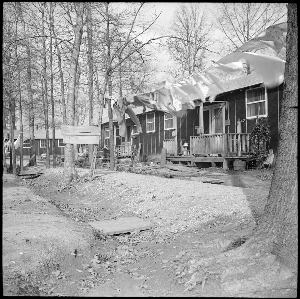 Rohwer Relocation Center, McGehee, Arkansas. Barrack scene at Rohwer Relocation Center. - NARA - 538199