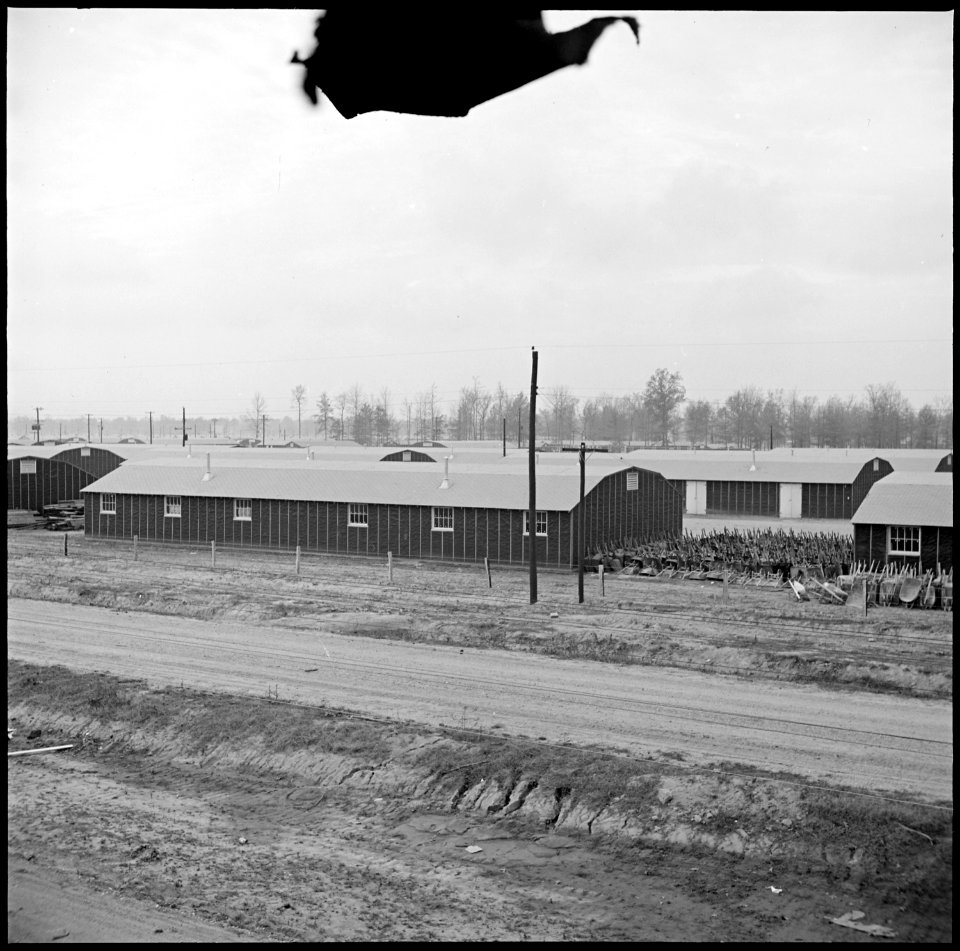 Rohwer Relocation Center, McGehee, Arkansas. A view of the warehouse area at this relocation center. - NARA - 538913