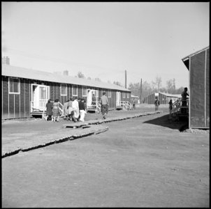 Rohwer Relocation Center, McGehee, Arkansas. Junior High School students are here changing classes. - NARA - 538893