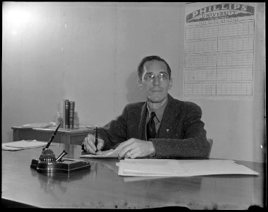 Rohwer Relocation Center, McGehee, Arkansas. Mr. H. Zeigler, Elementary Principal at this relocatio . . . - NARA - 538964