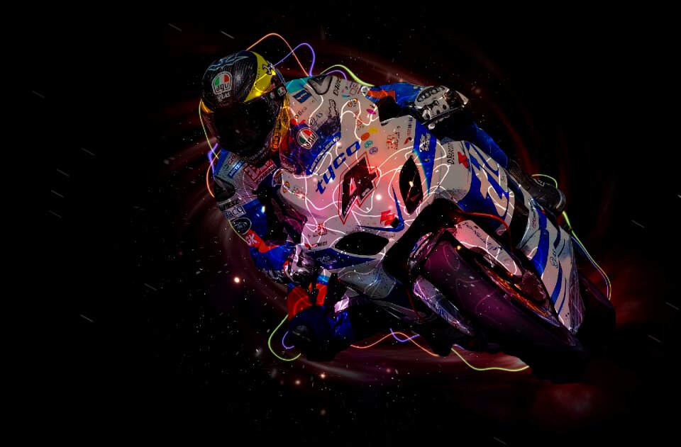 Race speed motorcyclist