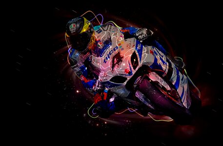 Race speed motorcyclist