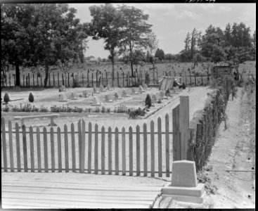 Rohwer Relocation Center, McGehee, Arkansas. Rohwer maintains it's own cemetery at the edge of the . . . - NARA - 539709 photo