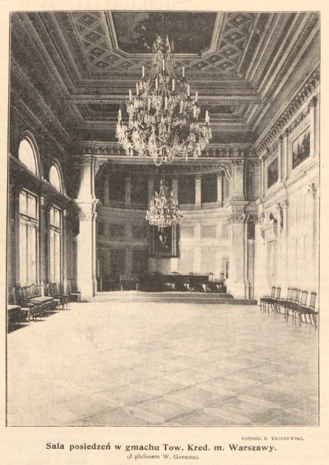 Sala posiedzeń w gmachu Tow. Kred. m. Warszawy - Z plafonem W. Gersona - Fotogr. E. Troczewski (62029)
