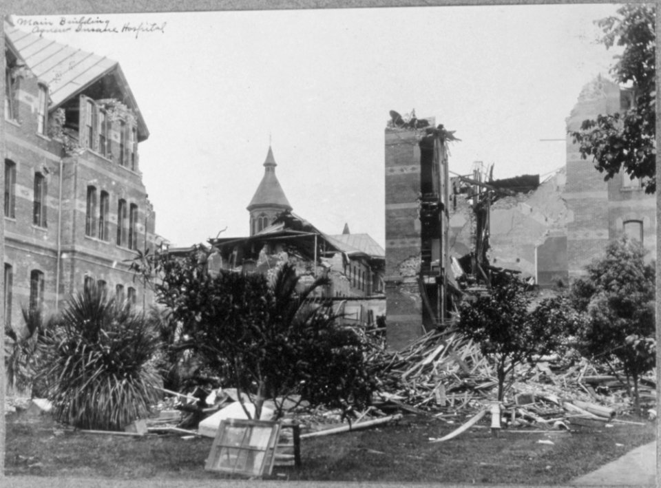 San Francisco Earthquake of 1906, Main Building. Agnew State Hospital - NARA - 513319