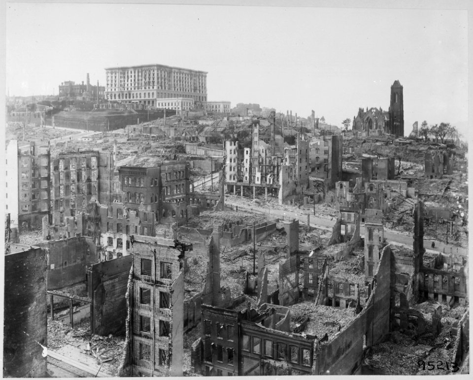 San Francisco Earthquake of 1906, (This is an) area west of Taylor Street, south of Sacramento Street, north of Bush... - NARA - 531064