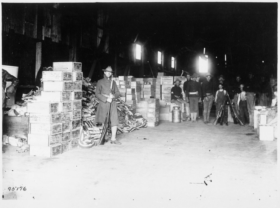 San Francisco Earthquake of 1906, Storage shed. Apparently one of the many relief stations in San Francisco. (United... - NARA - 531039