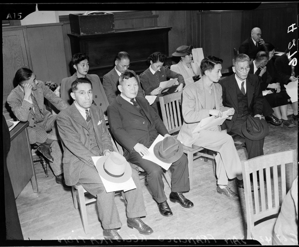 San Francisco, California. Residents of Japanese ancestry are being registered prior to their evacu . . . - NARA - 536217