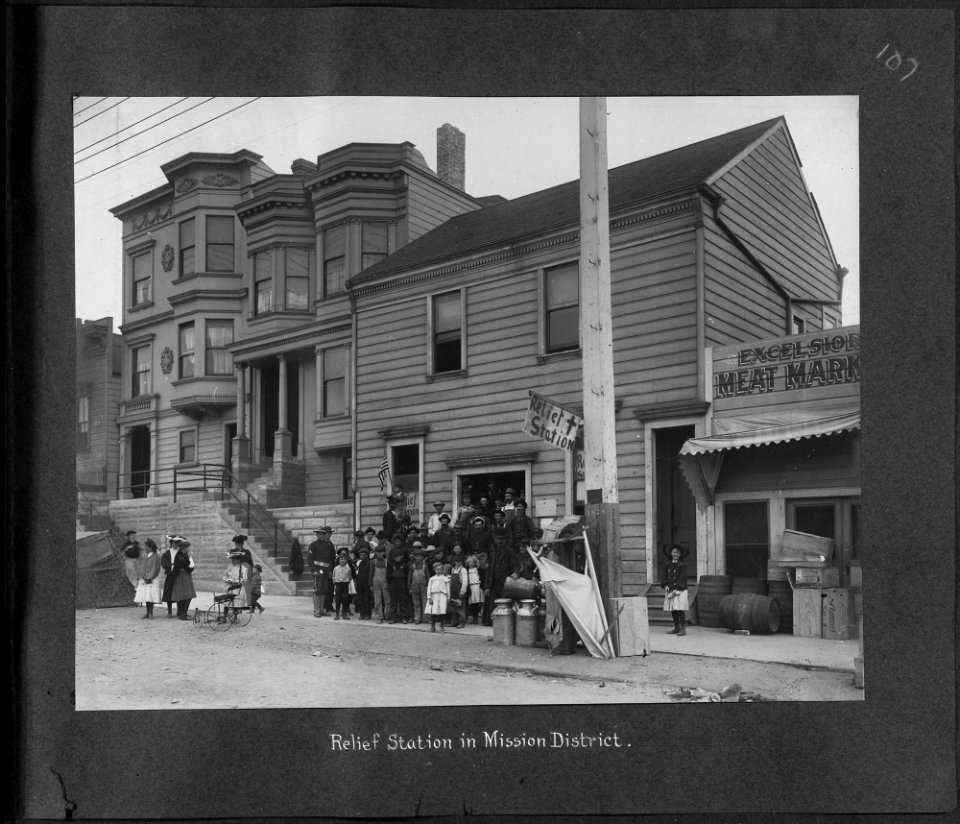 San Francisco Earthquake of 1906, Relief station in Mission District - NARA - 524410