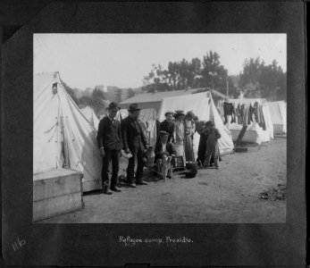 San Francisco Earthquake of 1906, Refugee camp, Presidio - NARA - 524414