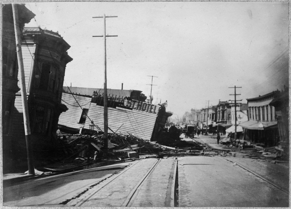 San Francisco Earthquake of 1906, Valencia Hotel. Over 50 people supposed to have lost their lives - NARA - 522949