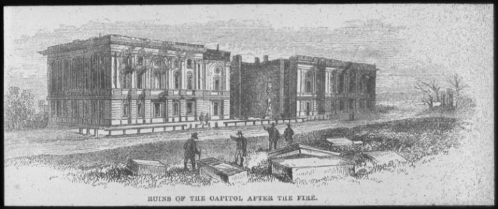 Ruins of the Capitol After the Fire. 1814. Copy of print, ca. 1910 - 1950 - NARA - 518221
