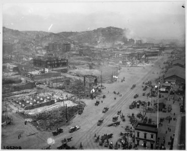 San Francisco Earthquake of 1906, (This is an) area of the San Francisco waterfront along Embarcadero Street from... - NARA - 531060