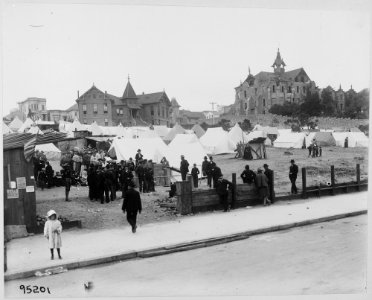 San Francisco Earthquake of 1906, A refugee camp (possibly) in the vicinity of Haight Street and Central Avenue - NARA - 531059