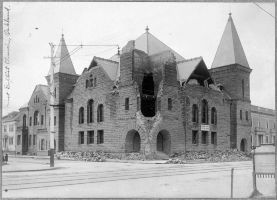San Francisco Earthquake of 1906, First Baptist Church, Oakland, California - NARA - 513305