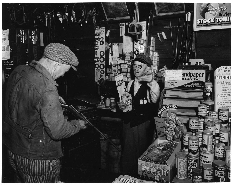 Shelby County, Iowa. Other buildings and businesses in Irwin. ...(This is an image of) a hardware st . . . - NARA - 522355