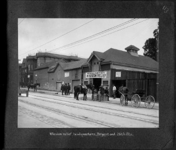San Francisco Earthquake of 1906, Mission relief headquarters, Bryant and 26th Streets - NARA - 524413
