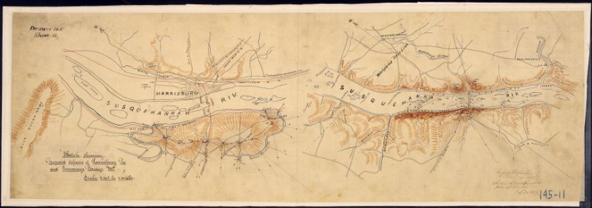 Sketch showing Proposed defences of Harrisburg, Pa., and Conowingo Bridge, Md - NARA - 305787