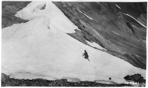 Snow Drifts on Crest of High Divide, Wallowa National Forest, 1920. - NARA - 299155