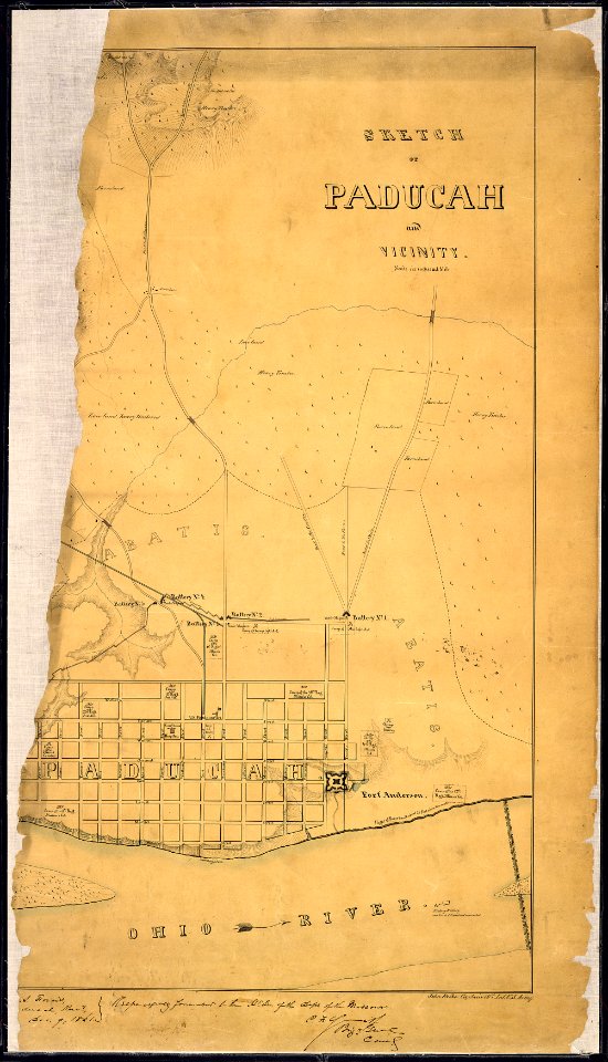 Sketch of Paducah and Vicinity. (By) John Rziha, Captain, 19th Inf., U.S. Army. - NARA - 305726