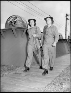 Sp (G) 3-c Florence Johnson and Sp (G) 3-c Rosamund Small, the first WAVES (Women Accepted for Volunteer Emergency... - NARA - 520612 photo