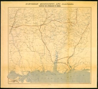 Southern Mississippi and Alabama Showing the Approaches to Mobile. U.S. Coast Survey Office . . . 1863. Edw. Molitor, Li - NARA - 305608 photo