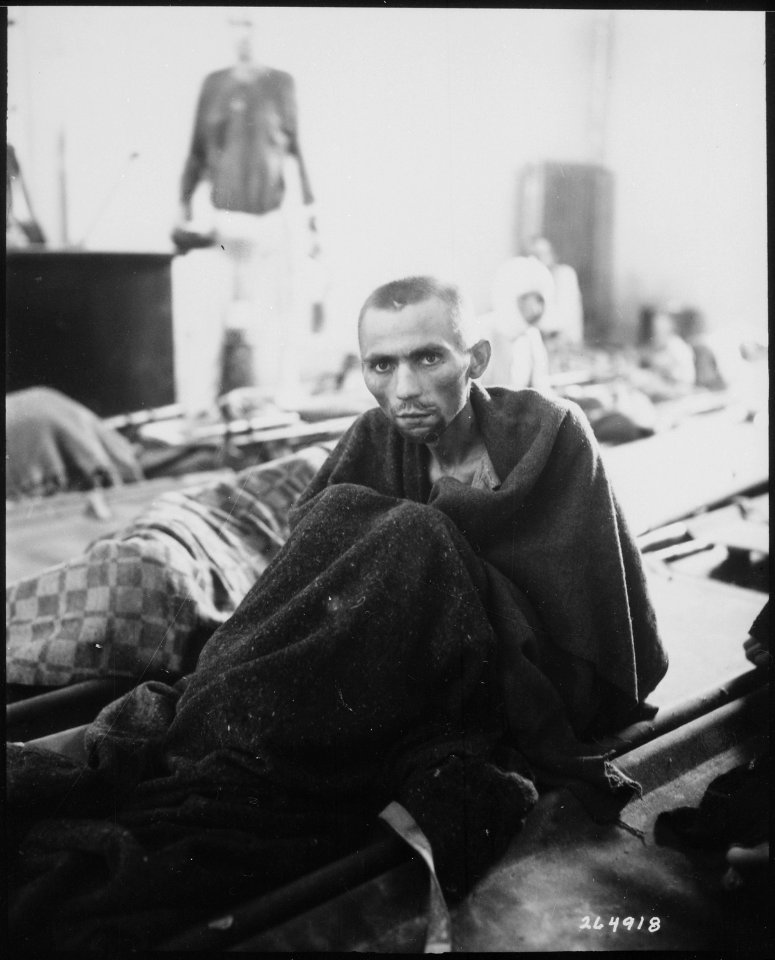 Starving inmate of Camp Gusen, Austria. - NARA - 531344