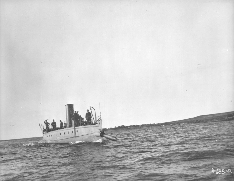 Stiletto. Firing bow torpedo, 1900 - NARA - 512959