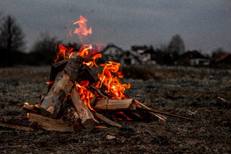 Campfire heat firewood