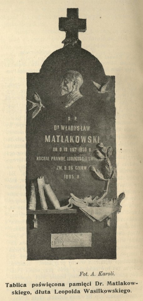 Tablica poświęcona pamięci dr Matlakowskiego, dłuta Leopolda Wasilkowskiego (61525)