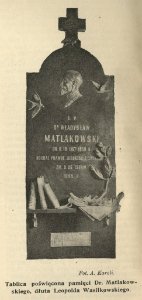 Tablica poświęcona pamięci dr Matlakowskiego, dłuta Leopolda Wasilkowskiego (61525)