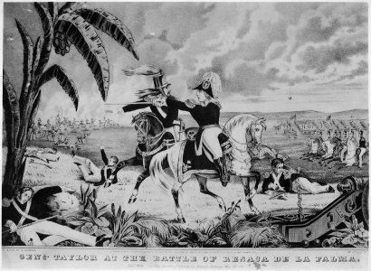 Storming of Independence Hill at the Battle of Monterey. September 1846. Copy of lithograph by Kelloggs & Thayer, ci - NARA - 531095
