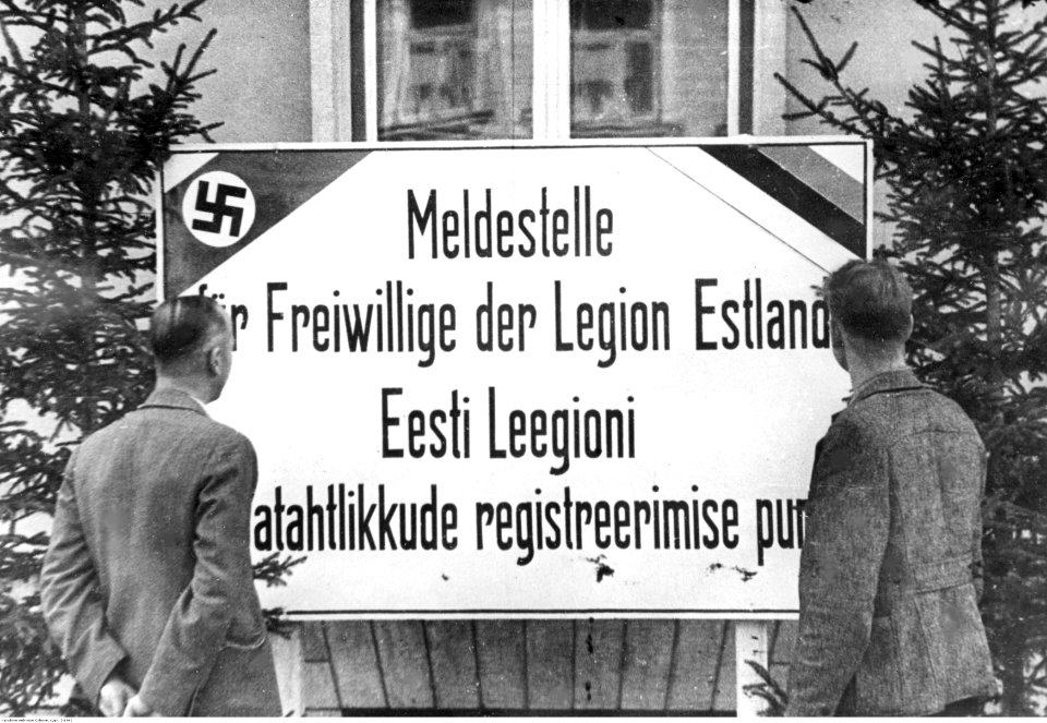 Tablica informacyjna punktu werbunkowego do ochotniczego legionu estońskiego (2-1962)