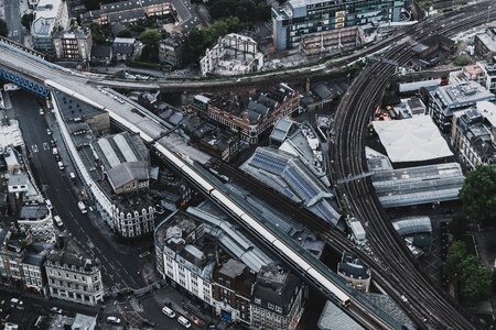 Aerial view road