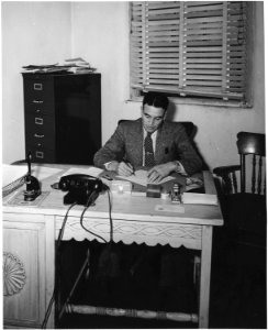 Taos County, New Mexico. County School Superintendent, Mr. Abiguel Maes, Taos. - NARA - 521976