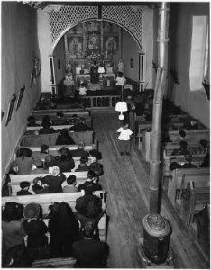 Taos County, New Mexico. Mass at Arroyo Seco church - NARA - 521926
