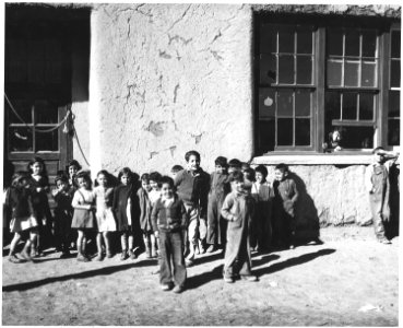 Taos County, New Mexico. Grade school children in schoolyard. - NARA - 521832