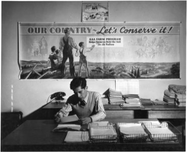 Taos County, New Mexico. Mr. Tenoriom, AAA representative in office. - NARA - 521975