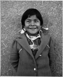 Taos County, New Mexico. Spanish-American little girl, Canyon (daughter of Pat Barela). - NARA - 521866