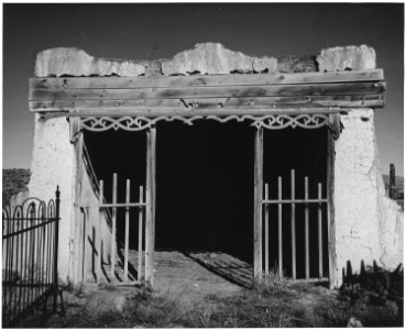 Taos County, New Mexico. Structure in graveyard at Los Cordovas. - NARA - 522004