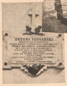 Tablica pamiątkowa ś. p. Antoniego Ślósarskiego w kościele po-Pijarskim (82188)