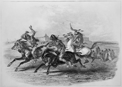 Teton Sioux horseraces in front of Fort Pierre, South Dakota, 1833 - NARA - 530972