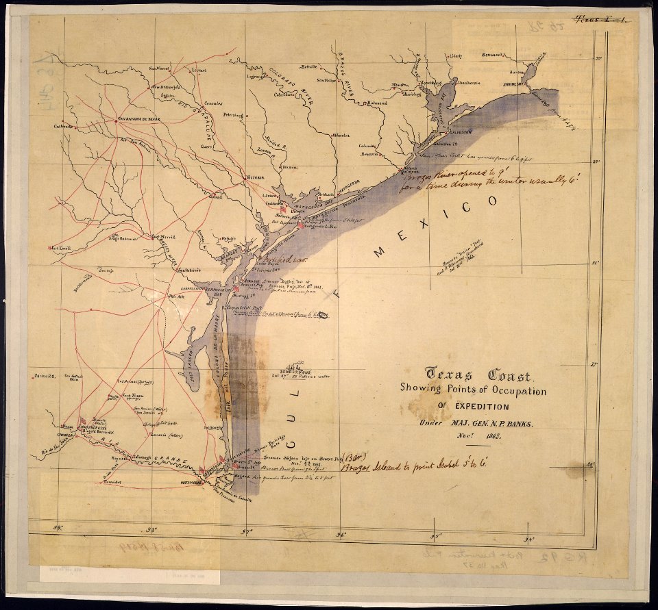 Texas Coast Showing Points of Occupation of Expedition Under Maj. Gen. N. P. Banks, Novr. 1863. - NARA - 305823